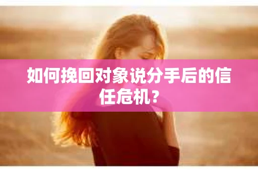 如何挽回对象说分手后的信任危机？