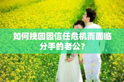 如何挽回因信任危机而面临分手的老公？