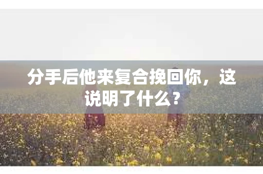 分手后他来复合挽回你，这说明了什么？